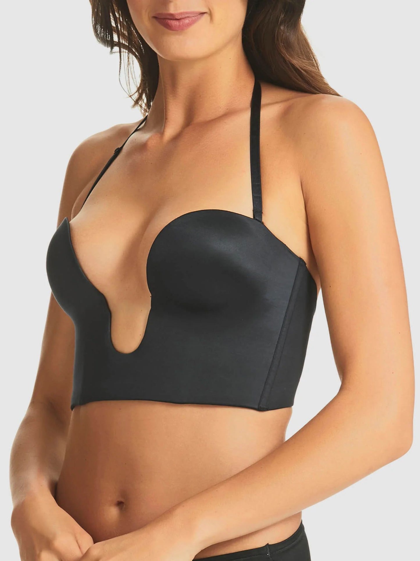 FINELINES Refined Strapless Plunge Bustier RL029A - Black