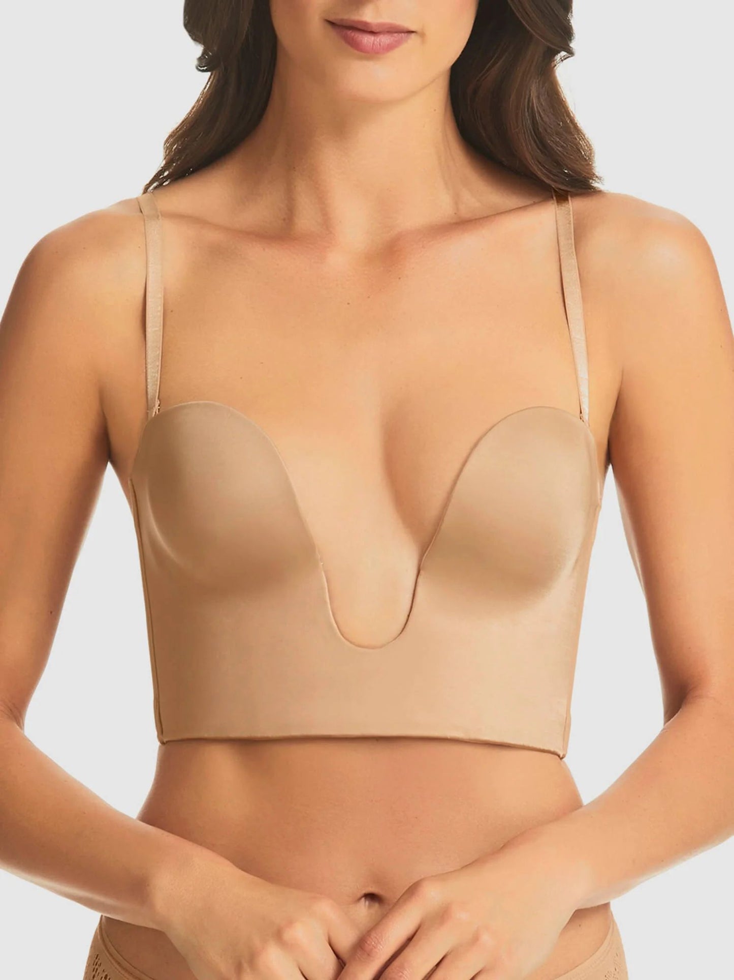 FINELINES Refined Strapless Plunge Bustier RL029A - Skin