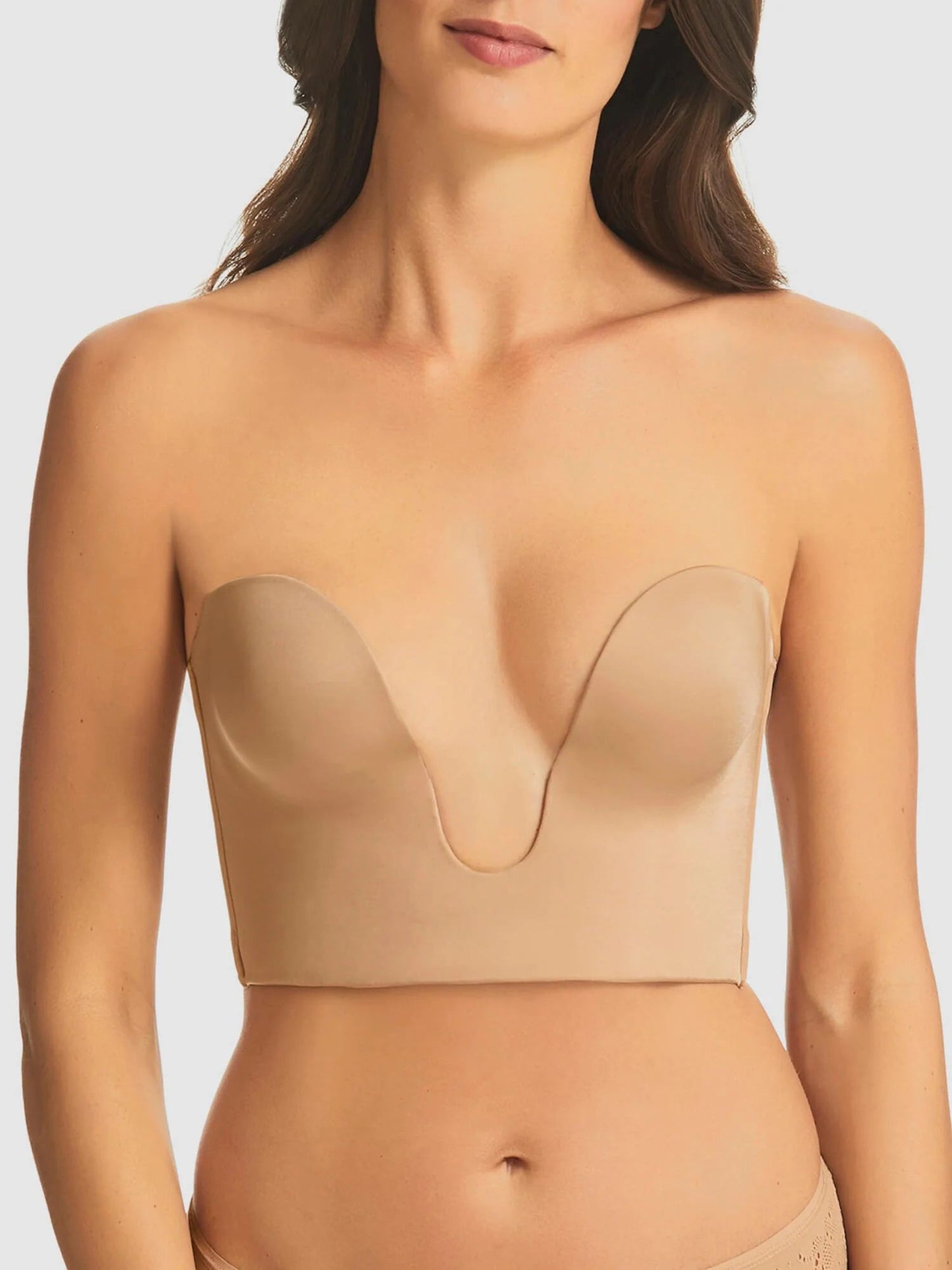 FINELINES Refined Strapless Plunge Bustier RL029A - Skin