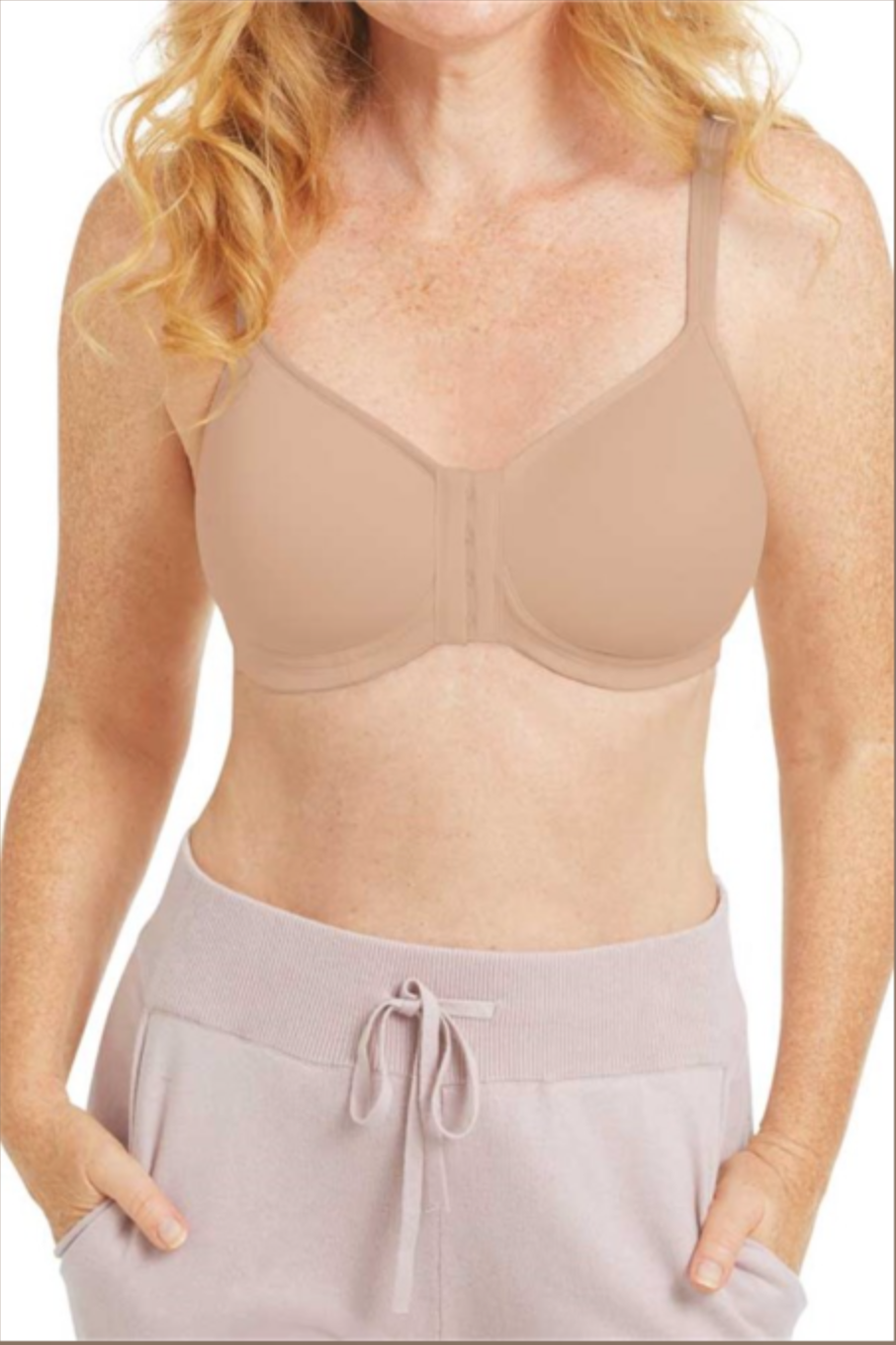 AMOENA Mara Non Wired Front Closing Mastectomy Bra 44741 - Light Sand