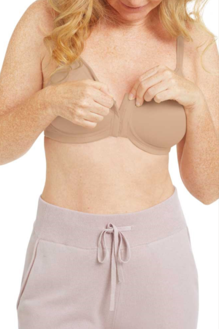 AMOENA Mara Non Wired Front Closing Mastectomy Bra 44741 - Light Sand