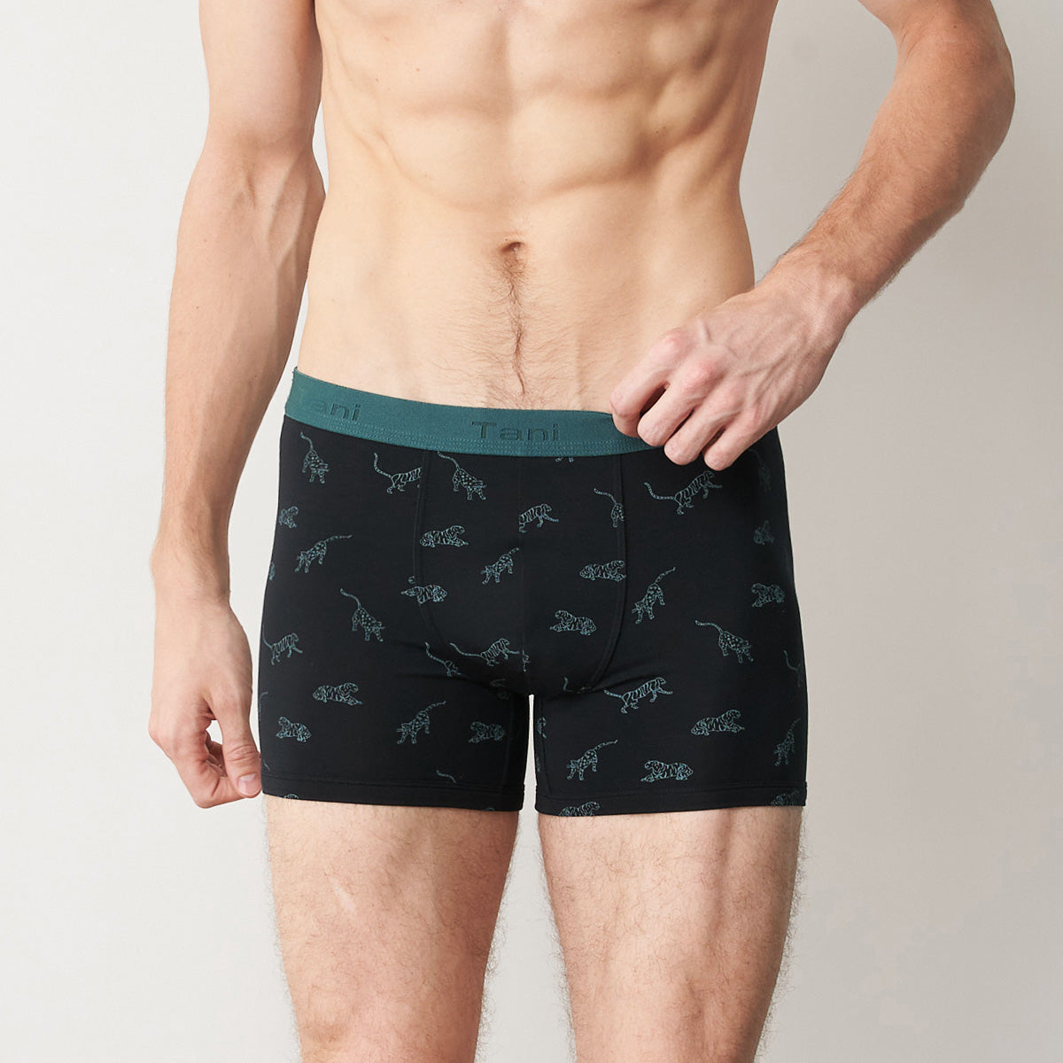 TANI Mens SilkTouch Contour Boxer Print Trunk 29080