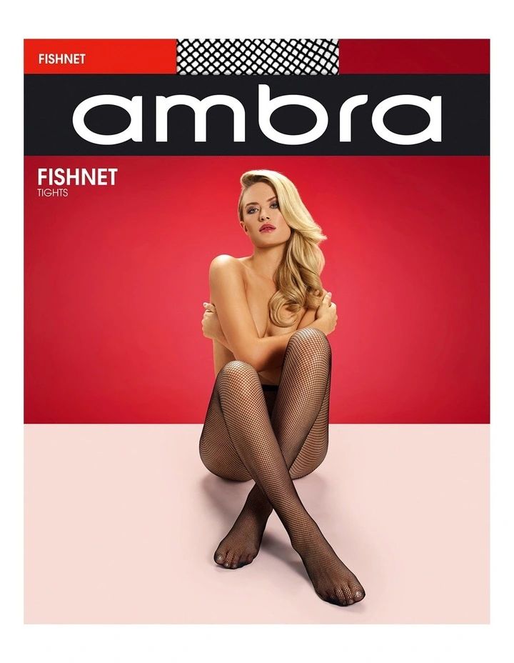 Ambra 1 Pack Fishnet Tights - Black