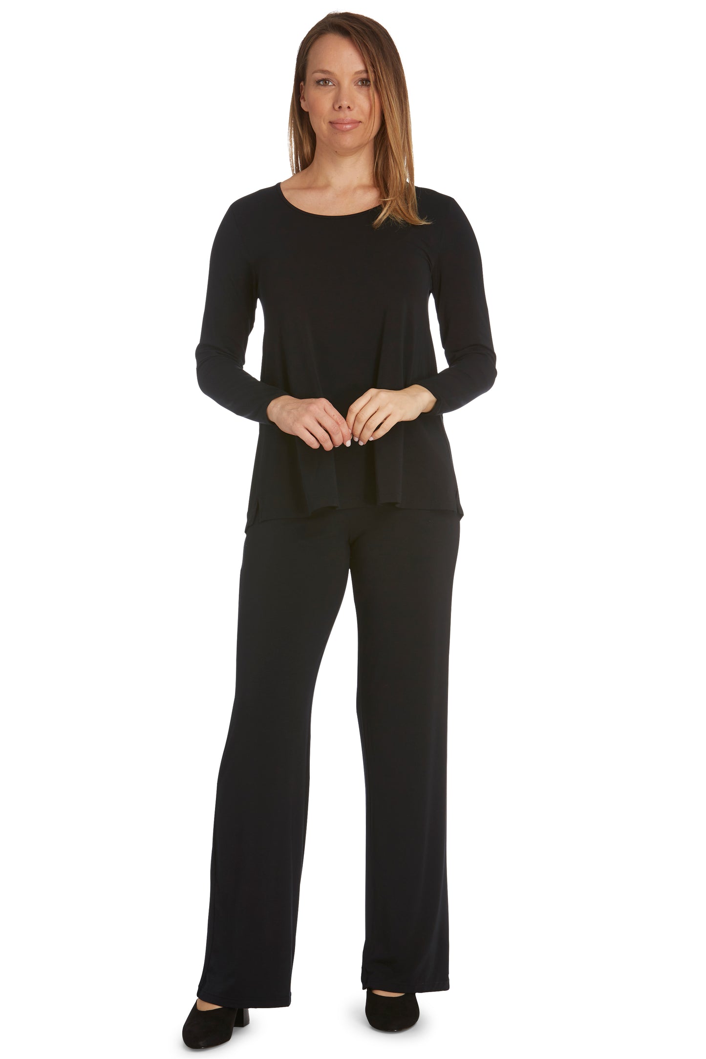 TANI Split Hem Long Sleeve Relax Fit Top 79410