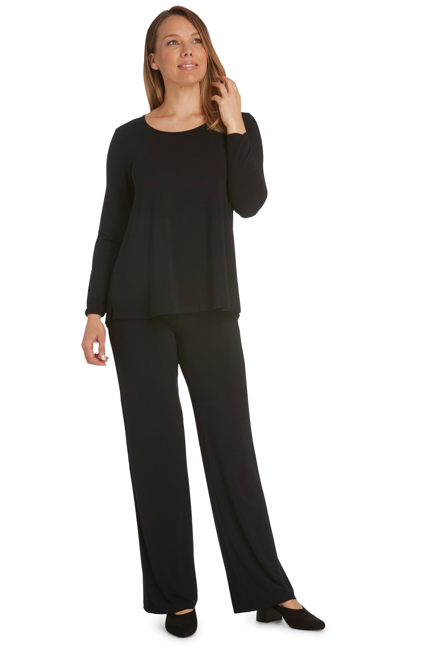 TANI Split Hem Long Sleeve Relax Fit Top 79410