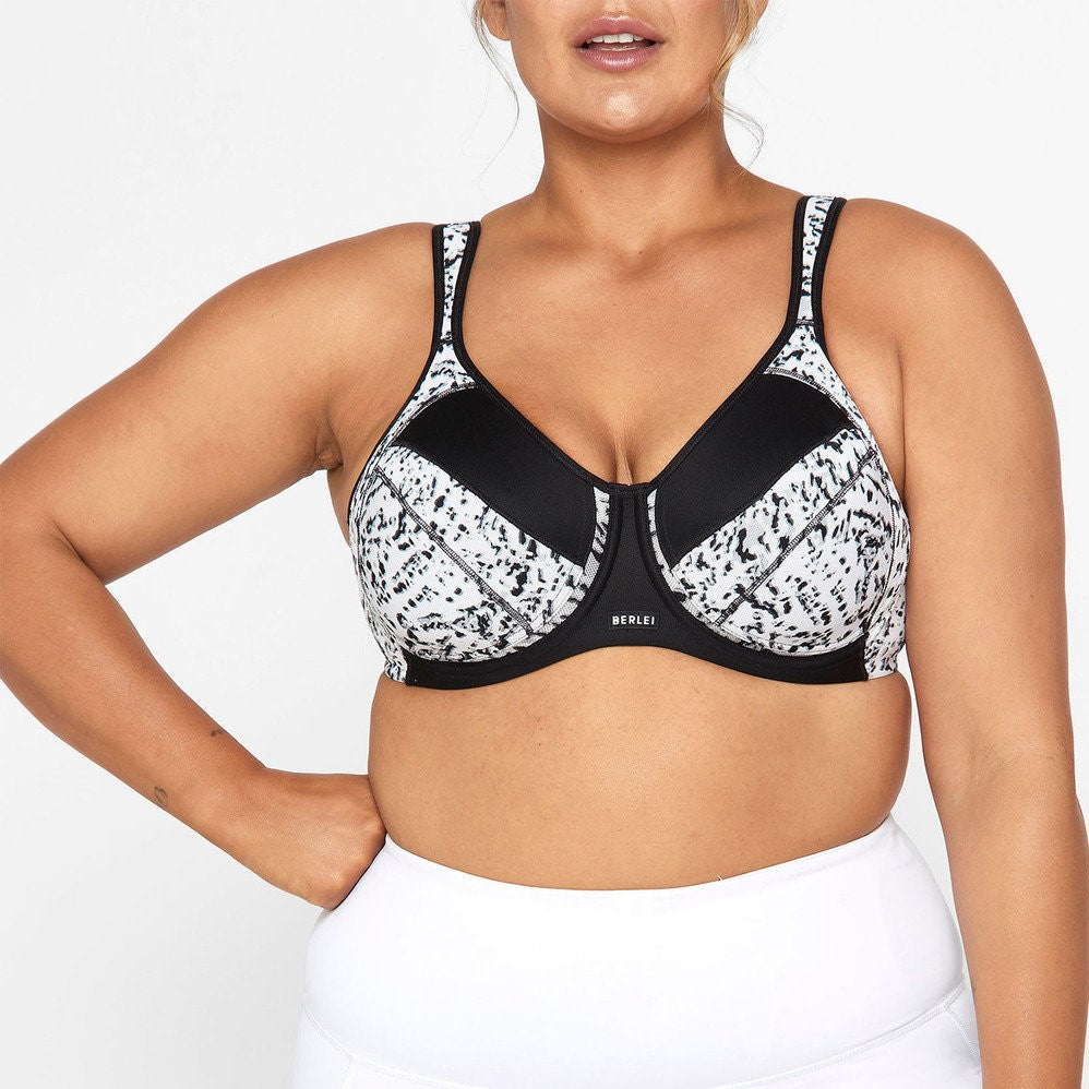 BERLEI Full Support Non-Padded Sports Wired Bra Y533WB - White/ Nude Glow/ Print