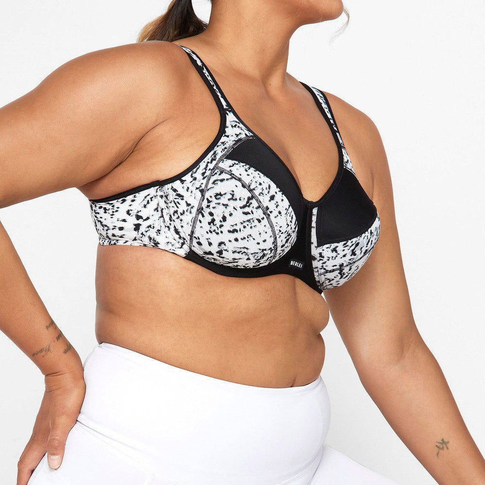 BERLEI Full Support Non-Padded Sports Wired Bra Y533WB - White/ Nude Glow/ Print