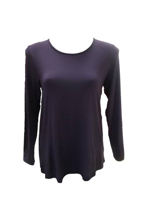 TANI Split Hem Long Sleeve Relax Fit Top 79410