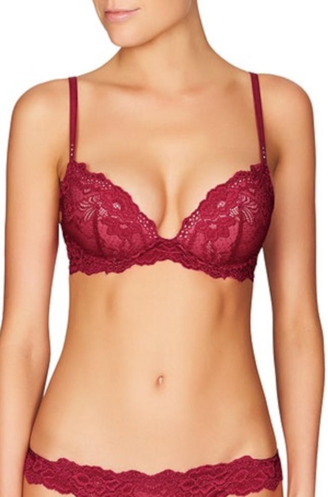 Pleasure State My Fit Lace Push-Up Plunge Bra in Cinnamon