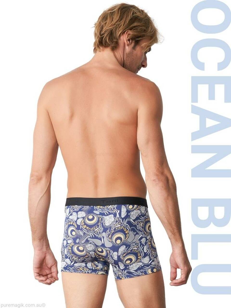 TANI Mens SilkTouch Contour Boxer Print Trunk 29080