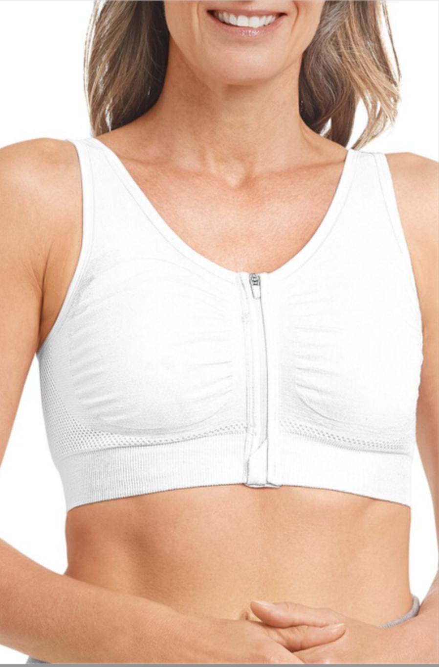 AMOENA Emillia Front Zip Seamless Comfort Bra