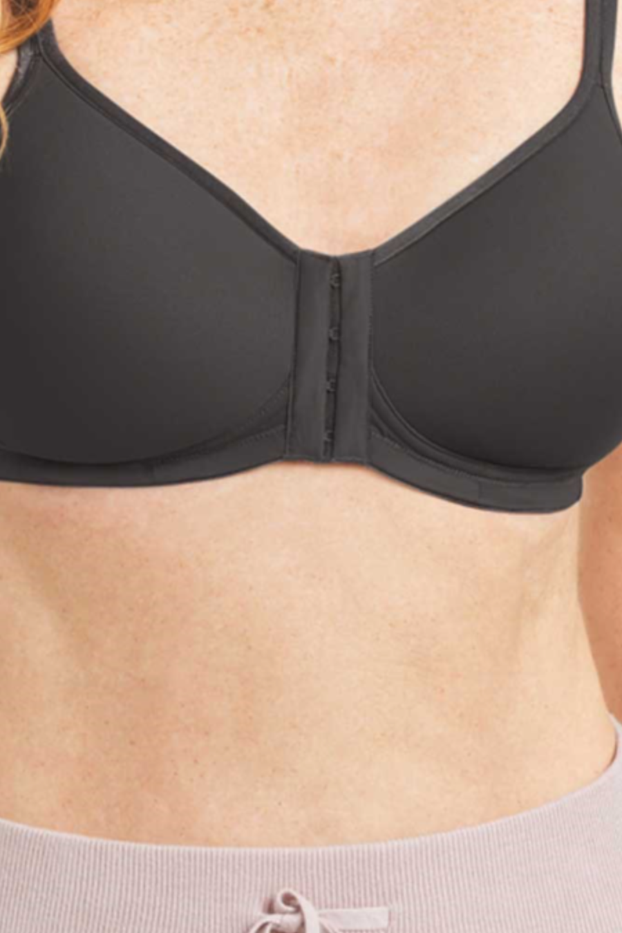 AMOENA Mara Non Wired Front Closing Mastectomy Bra 44742 - Dark Grey
