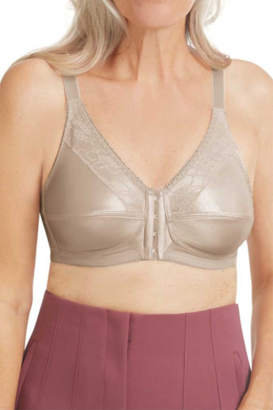 AMOENA Nancy Non-wired Front Closing Mastectomy Bra 44739 - Light Nude