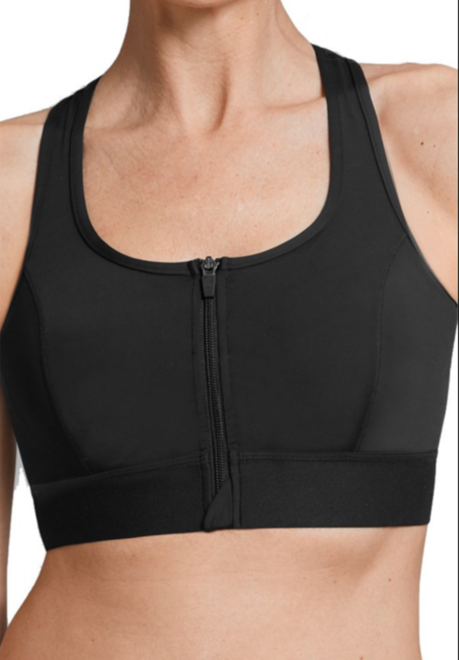 AMOENA Zipper Mastectomy Sports Bra Medium Support 44070