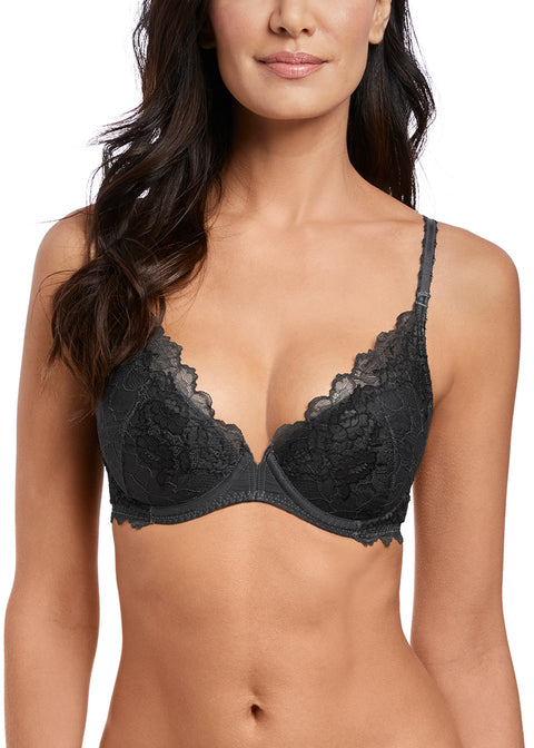 WACOAL Lace Perfection Push up Bra WE135003 - Black/ Nude
