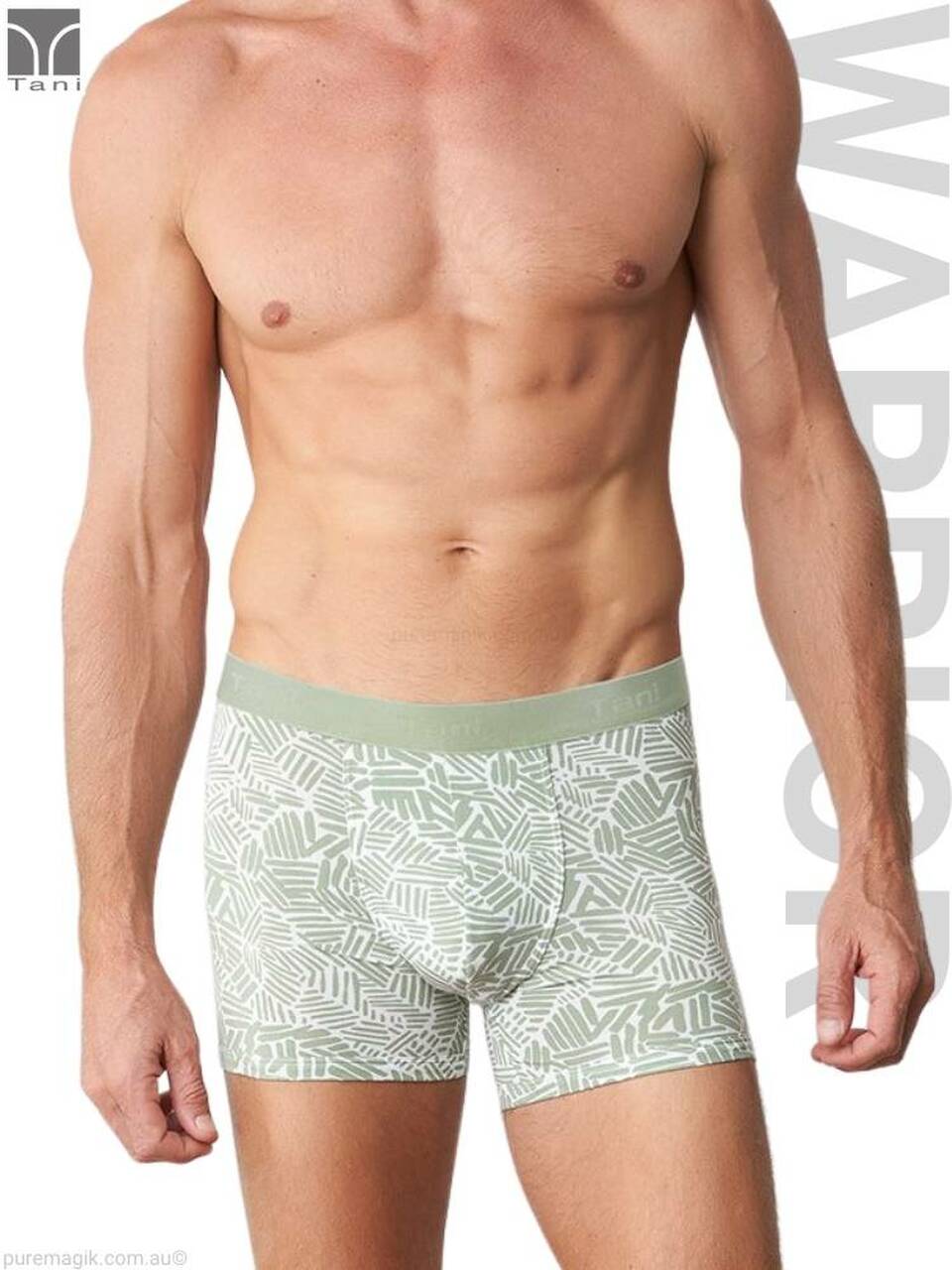 TANI Mens SilkTouch Contour Boxer Print Trunk 29080