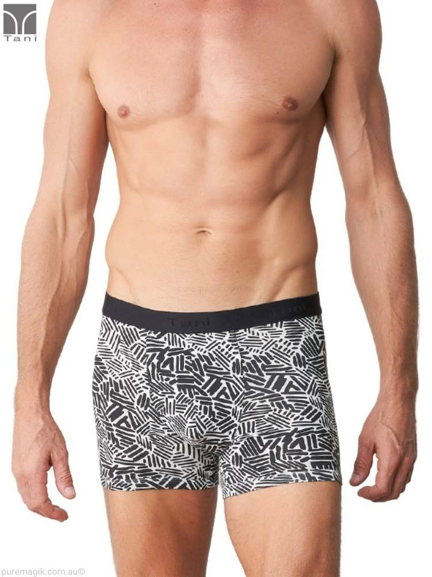 TANI Mens SilkTouch Contour Boxer Print Trunk 29080