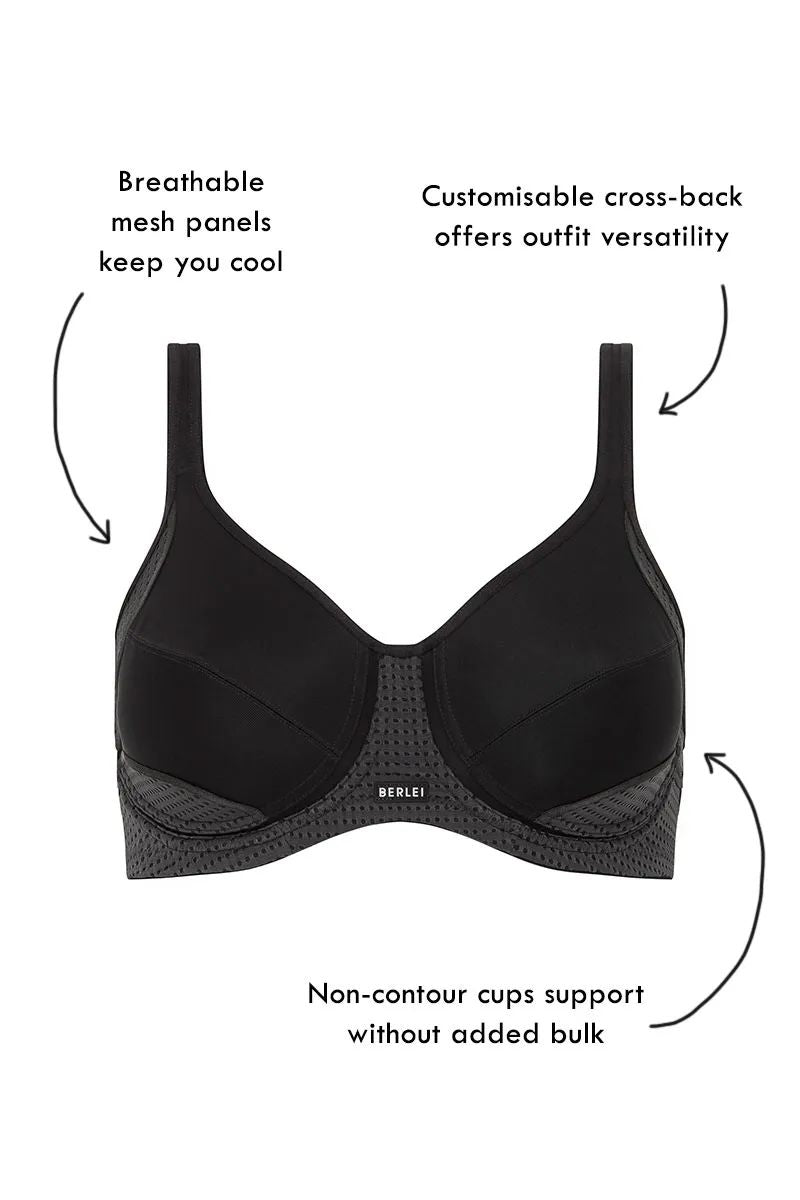 BERLEI Electrify Wired Sports Bra YYN7 - Black/ White