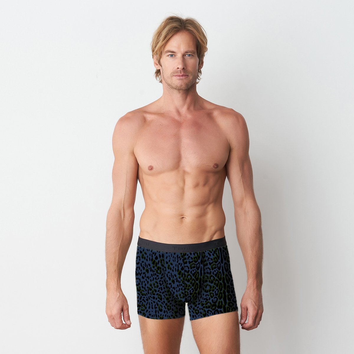 TANI Mens SilkTouch Contour Boxer Print Trunk 29080