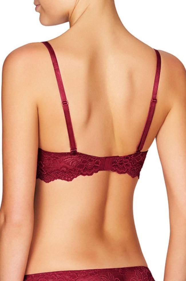 Camio Mio Push-Up Plunge Bra 36DDD, Maroon/Barely There at