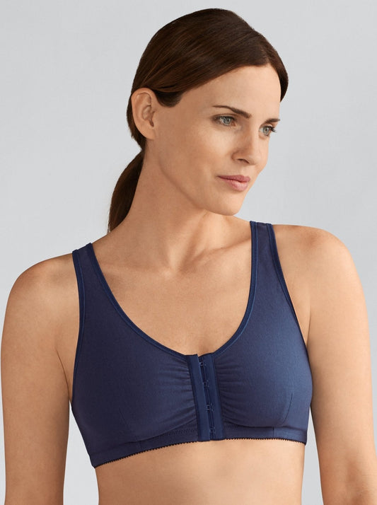 AMOENA Frances Non Wired Front Closure Post Surgical Bra 2128 - Navy