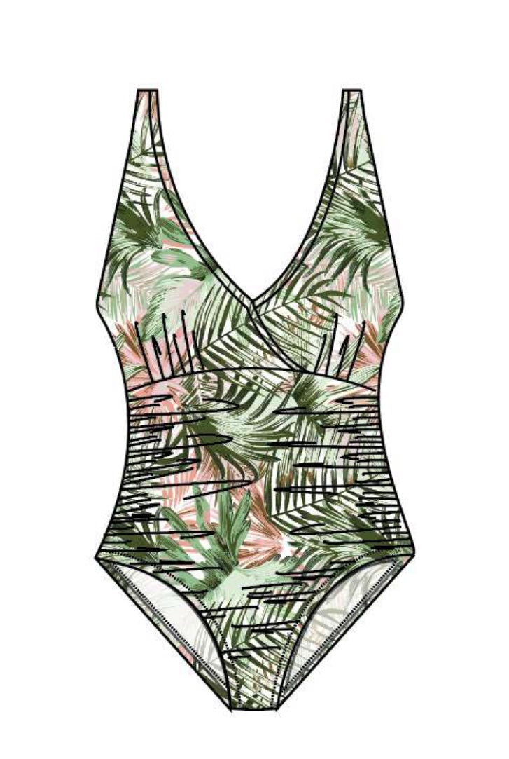 CHERRYLANE Palm One Piece Swimsuit 70812