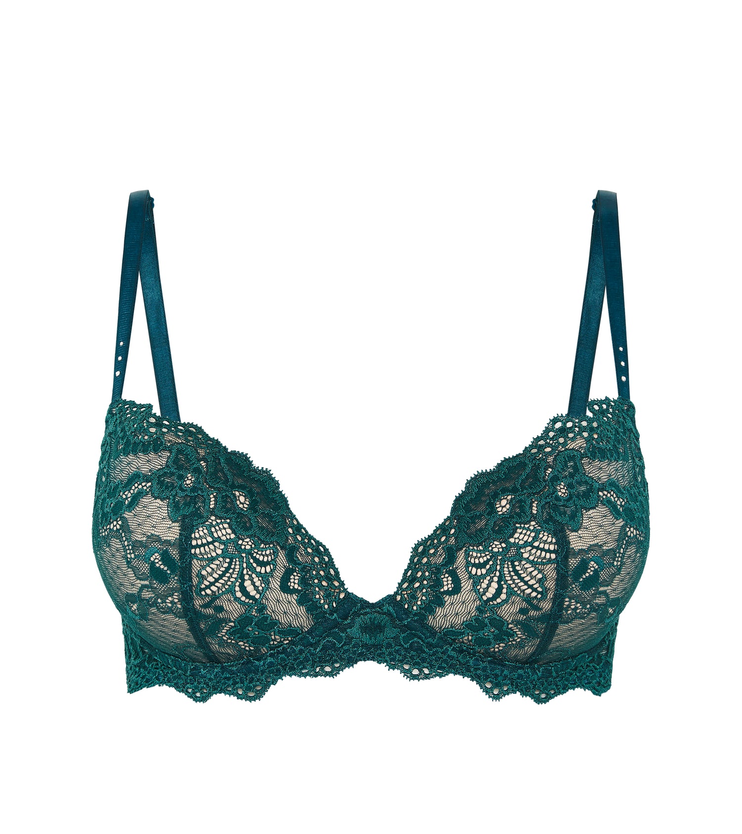 Buy A-GG Turquoise Supersoft Lace Full Cup Padded Bra - 38D, Bras