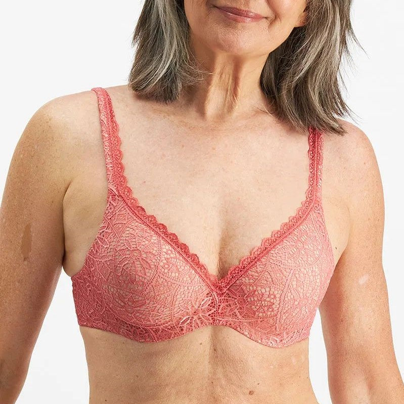 BERLEI Barely There Lace Contour Bra YYTP - Spartan Red/ Black Forrest