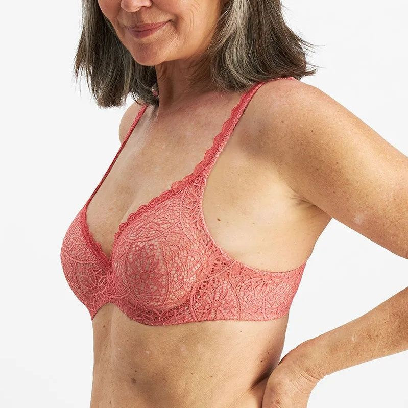 BERLEI Barely There Lace Contour Bra YYTP - Spartan Red/ Black Forrest