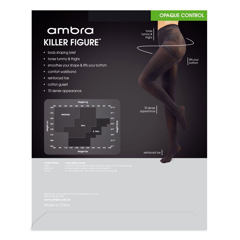 Ambra Killer Figure High-Cut Control Brief, Black - Shapewear